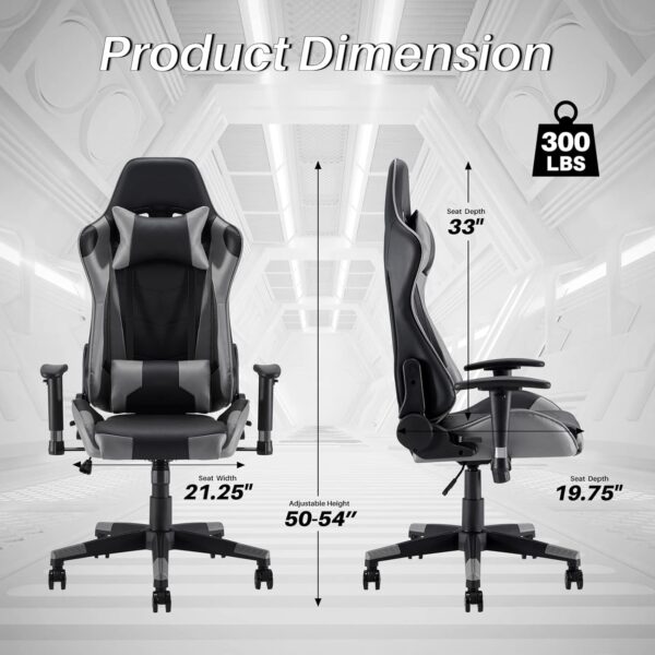 Sunon Gaming Chair, Faux Leather Computer Chair with Lumbar Support (6 Month Used) - Image 3