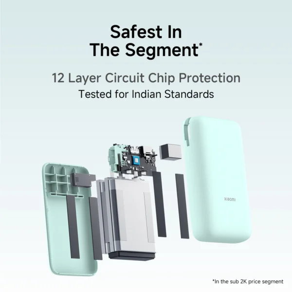 Xiaomi Compact Power Bank with Built-in-Cable Ivy Green 20000mAh - Image 8