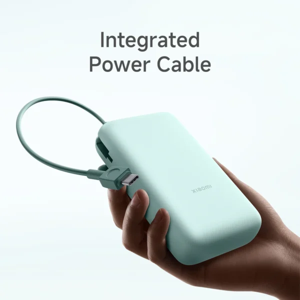 Xiaomi Compact Power Bank with Built-in-Cable Ivy Green 20000mAh - Image 2