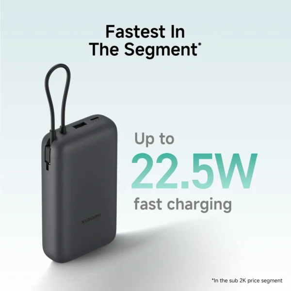 Xiaomi Compact Power Bank with Built-in-Cable Ivy Green 20000mAh - Image 7