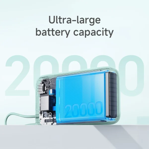 Xiaomi Compact Power Bank with Built-in-Cable Ivy Green 20000mAh - Image 5