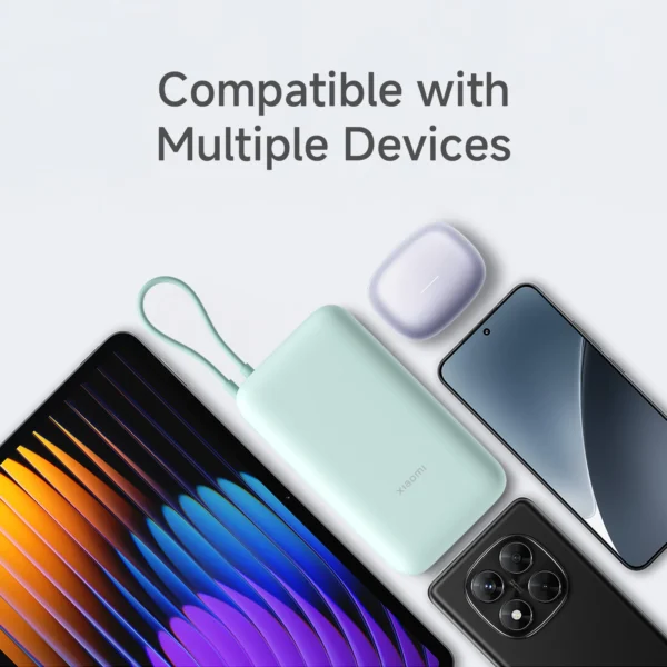 Xiaomi Compact Power Bank with Built-in-Cable Ivy Green 20000mAh - Image 6
