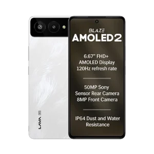 Lava Blaze AMOLED 2 5G (Feather White, 6 GB RAM, 128 GB Storage)