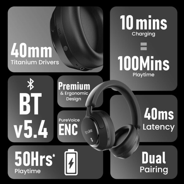 truke Aura Bass Over The Ear Headphone - Image 9