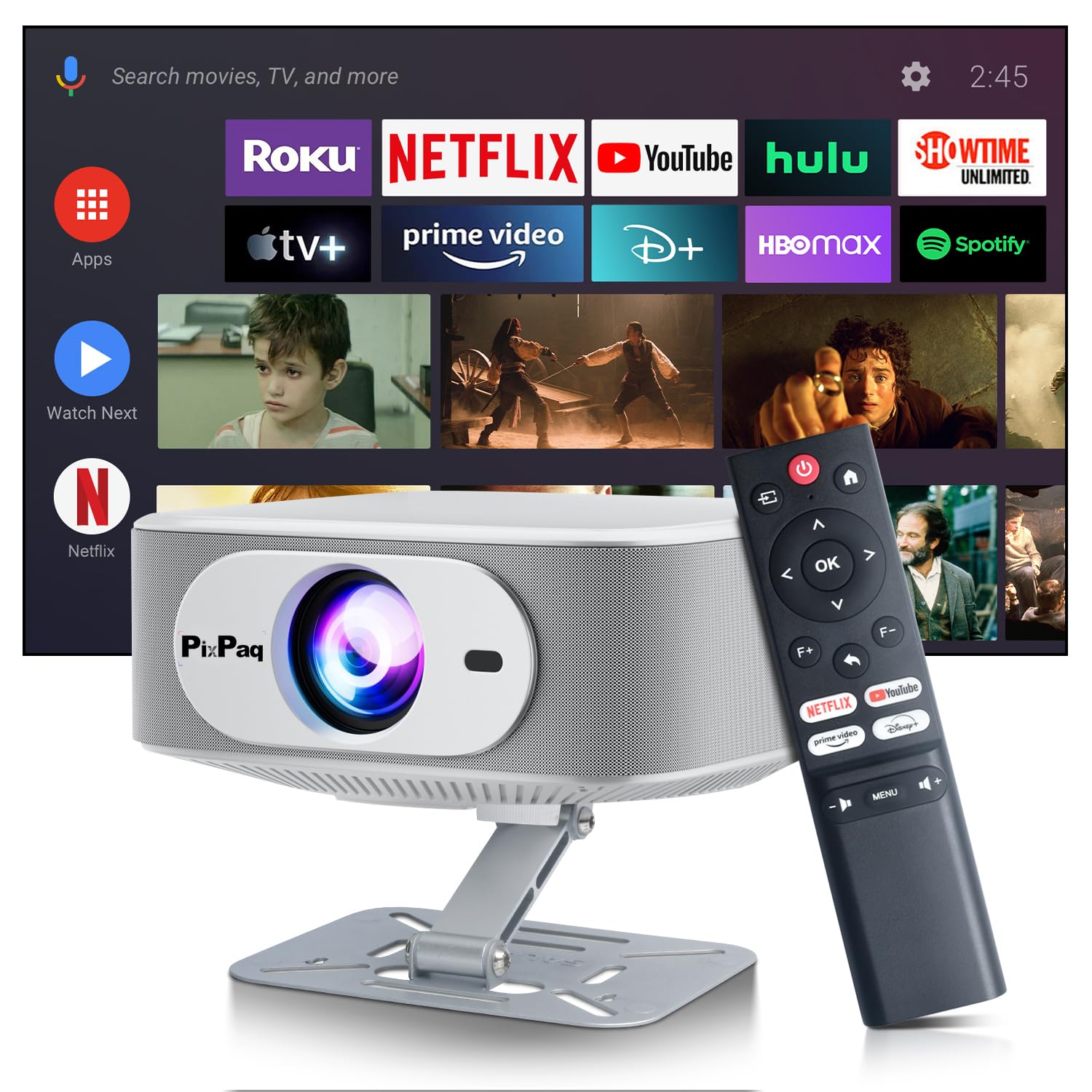 PixPaq Power Projector (Certified Netflix and Prime Video)