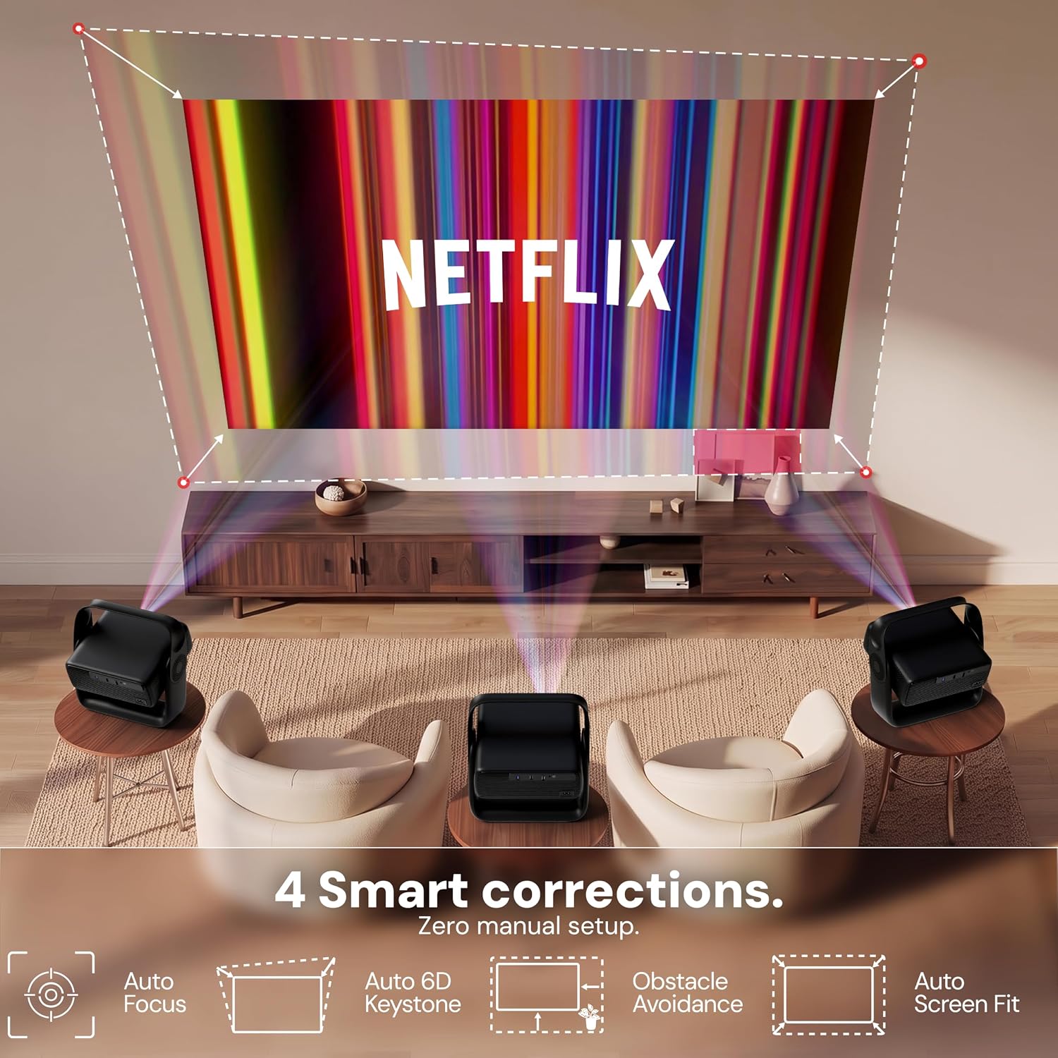 E GATE Zen 9X Google TV Official Native 1080P Projector - Image 4