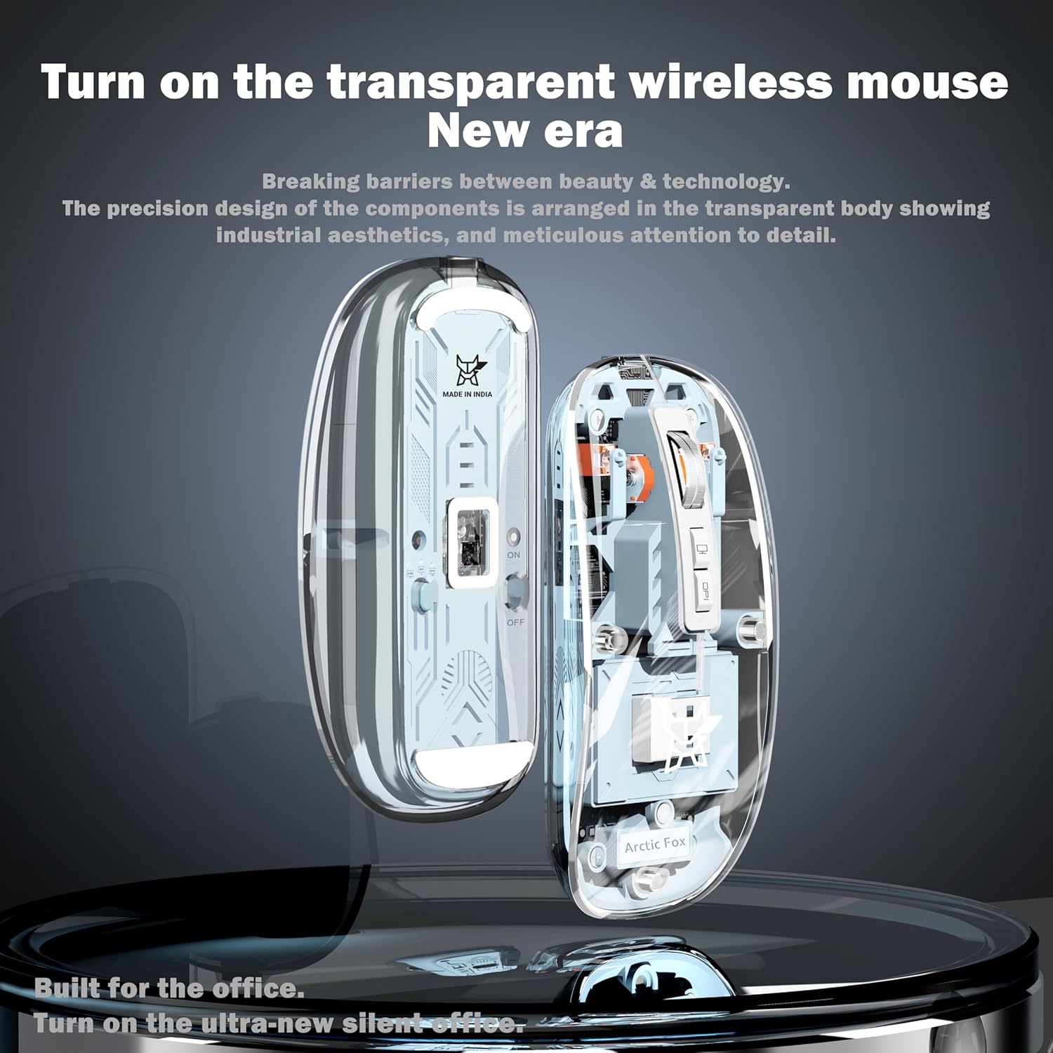 Arctic Fox Pureview Transparent Wireless Mouse - Image 6